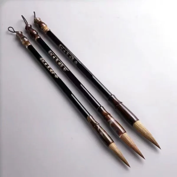 6pcs L S M Wooden Calligraphy Brush Pen Set Chinese Calligraphy Painting Brush Pen Wool Weasel 2