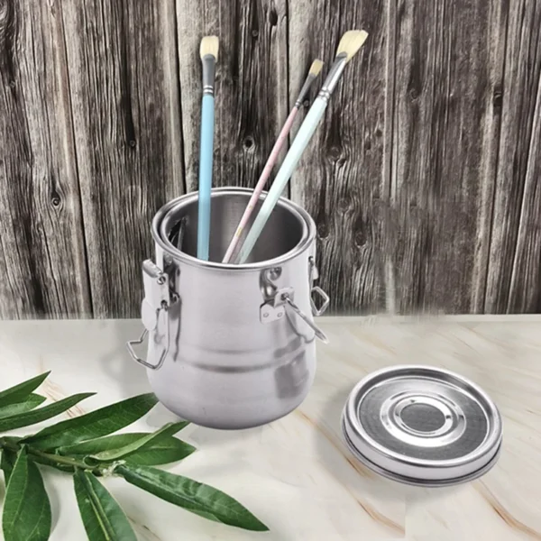 Oil Painting Brush Washing Bucket Wash Pen Barrel Stainless Steel Oil Paint Brush Washer For School 5