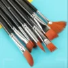 12Pcs Multi functional Short Wood Black Stem For Beginner Gouache Watercolor Acrylic Oil Painting brush Set 3