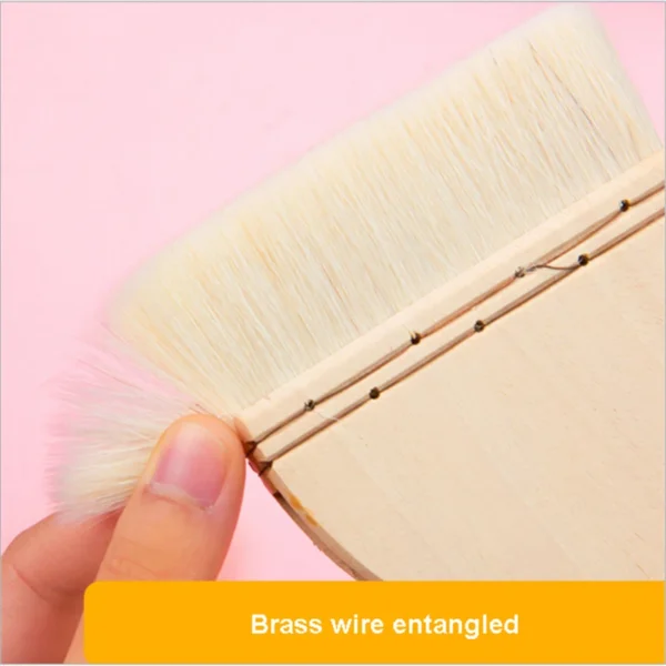 5 pcs Watercolor Oil Painting brush Wool hair Art Brush Acrylic Wooden Long handle Building Household 2