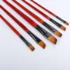 6x Acrylic Paint Brush Set Angled Nylon Hair Brushes for Multi Purpose Oil Watercolor Painting Artist 1
