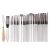 Bview Art 24 Pieces Paint Brush Set Enhanced Synthetic Brush Set with Cloth Roll and Palette 1