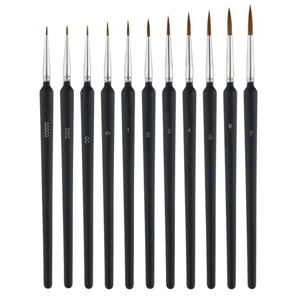 kf S13ebdc1aa3c7498aa9c56bb7efe6b836z 11Pcs Premium Miniature Fine Detail Paint Brushes Set Mini Tiny Artist Brushes for Oil Watercolor Acrylic
