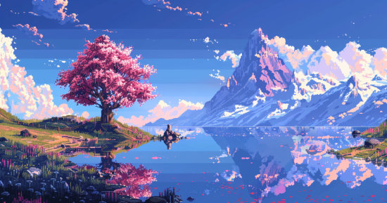 This image showcases the distinctive style of pixel art, characterized by its blocky, grid-like appearance reminiscent of retro video games. The artwork features vibrant colors and simplified forms, creating a nostalgic yet modern aesthetic. Each pixel contributes to the overall composition, capturing intricate details within a limited resolution. This unique art style celebrates creativity and digital craftsmanship, inviting viewers to appreciate the charm of pixelated visuals.